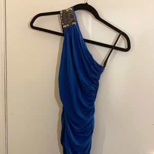 Scrunched fitted one shoulder top